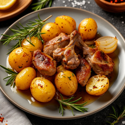 Кролик запечённый с картофелем и розмарином, 270 Г