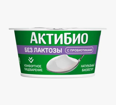 Биойогурт Актибио без лактозы 3,4% 130г пб БЗМЖ Россия