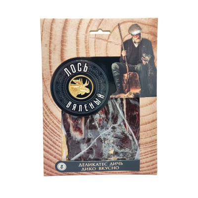 Лось вяленый нарезка 100г деликатес дичь