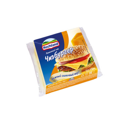 Сыр Хохланд Чизбургер плавленый 45% 150г ломтики Россия