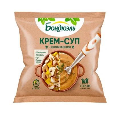 Бондюэль крем суп с шампиньонами замор 350г пп