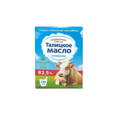 Масло сливочное крестьянское Талицкий м/з 82,5% 180г Россия
