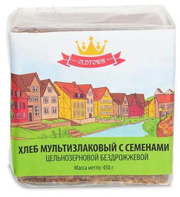 Хлеб мультизлаковый с семенами 450г пп олд товн