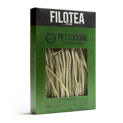 Паста яичная Филотеа феттуччине со шпинатом 250г к/к Италия