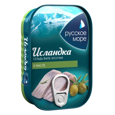 Сельдь русское море атлантич исландка филе-кусочки 115г жб в масле
