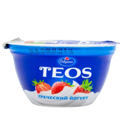 Йогурт греческий теос 2% 140г клубника