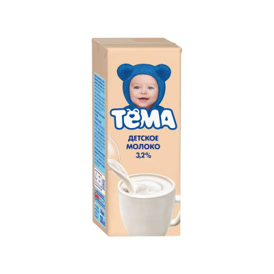 Молоко Тема детское 3,2% 200г т/п Россия