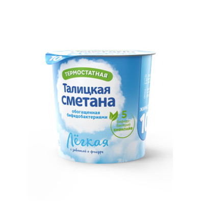 Сметана талицкая 10% 180гр пст с бифидобактериями