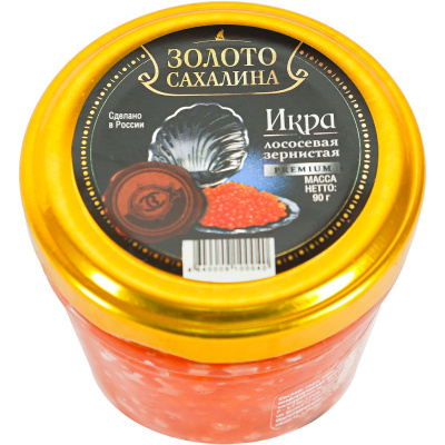 Икра лососевая зернистая Кета 90 г Золото Сахалина
