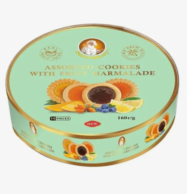 Печенье санта бакери сдобное 160г кк ассорти фруктовый мармелад