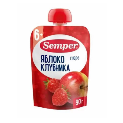 Пюре сэмпер 90г пауч яблоко клубника