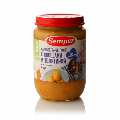 Пюре сэмпер 190г сб телятина картофель морковь