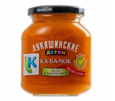 Икра Лукашинские кабачковая детям 350г сб Россия