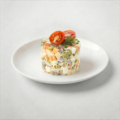 Салат Оливье с колбасой