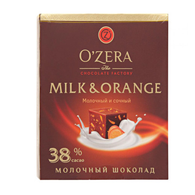 Шоколад Озера молочный молоко и апельсин 90г Россия