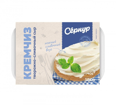 Сыр творожный сливочный кремчиз 65% 180г сернур сз /м