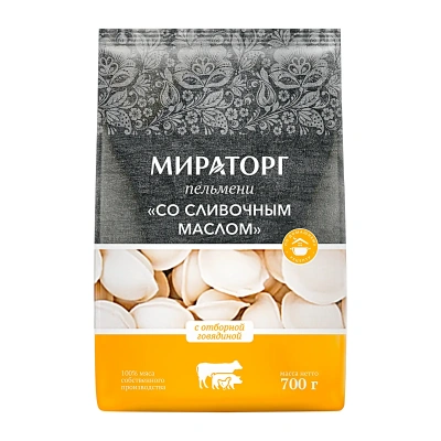 Пельмени мираторг 700г пп с отборной говядиной со сливочным маслом