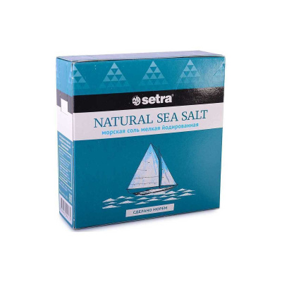 Соль Сетра морская мелкая йодированная 500г Сербия