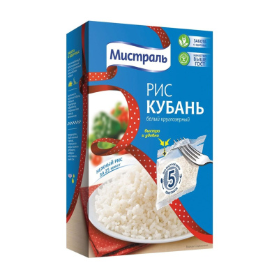 Рис мистраль белый круглозерный 5*80г кк кубань