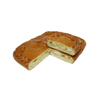 Пирог с палтусом и картофелем