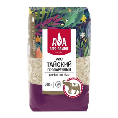 Рис Агроальянс Экстра тайский пропаренный 500г пп