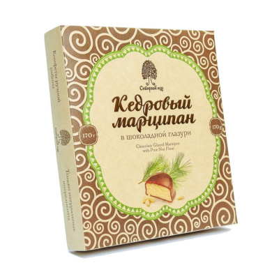 Марципан Сибирский кедр кедровый в шоколадной глазури 170г Россия