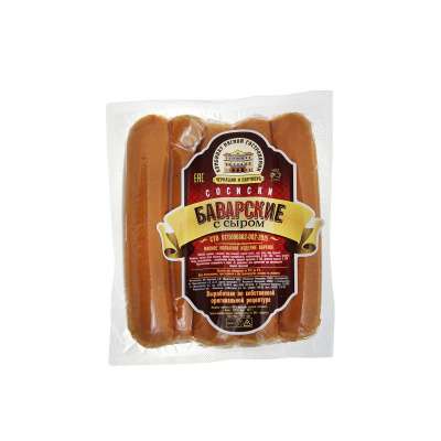 Сосиски Баварские с сыром 400г Черкашин Россия
