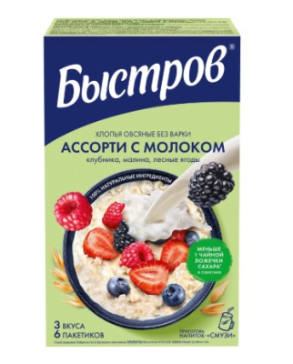 Хлопья овсяные быстров без варки 210г кк цветочное ассорти
