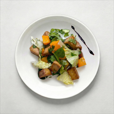 Салат с тыквой и тофу